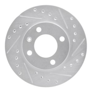 Audi 4000 Brake Rotor (1) - Front Right - R1 Concepts - Drilled & Slotted - Silver - `80-`08